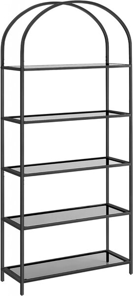 Biblioteca, Vasagle, Negru-Gri, 83x30.2x183.5 cm