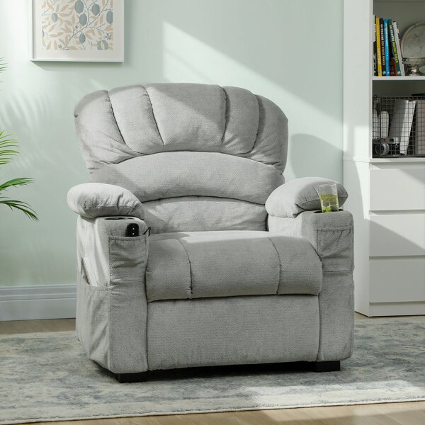 HOMCOM Fotoliu Relax Electric Reclinabil 150° cu Suport pentru Picioare, Șezut Lat, Silențios, Catifea, Gri | Aosom Romania