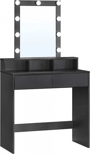 Masa de toaleta, Vasagle, Negru, 80x40x145 cm