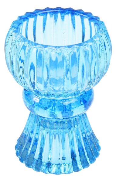 Sfeșnic albastru din sticlă - Rex London