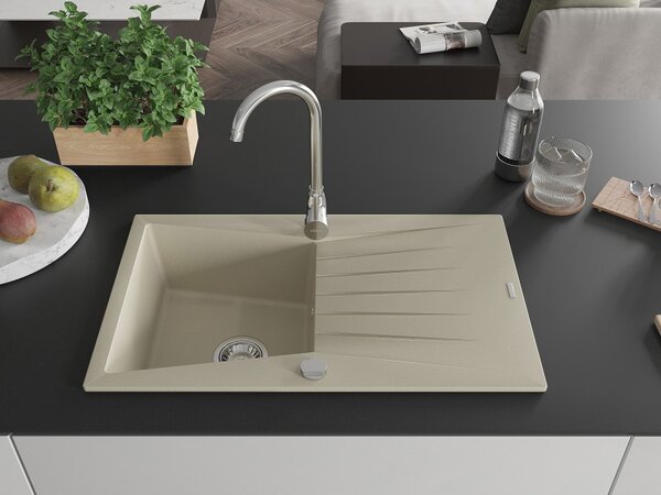 Mexen Cesar - chiuveta granit 77,5x47,0cm, 1 camera, bej, 6514771010-69