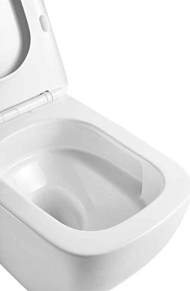 Set vas WC suspendat cu capac Fluminia, Dino Tornado, cu Tornado Flush, 37 x 55.5 cm, alb