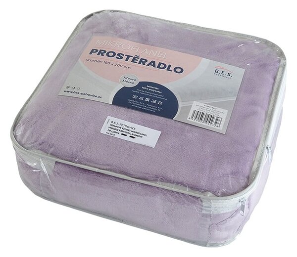 Cearceaf mov din microflanel 90x200 cm Exclusive – B.E.S