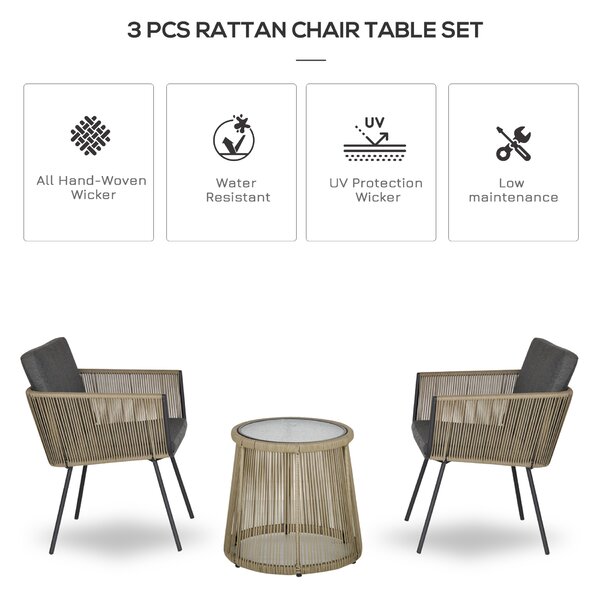 Outsunny Set Mobilier de Grădină cu 2 Șezlonguri Recliner pentru Exterior, cu Pernă Căptușită din PE, 196x65x22 cm, Gri | Aosom Romania