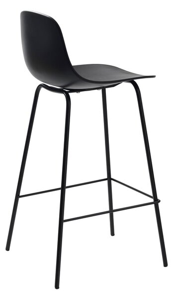 Scaun de bar negru din plastic 92,5 cm Whitby – Unique Furniture