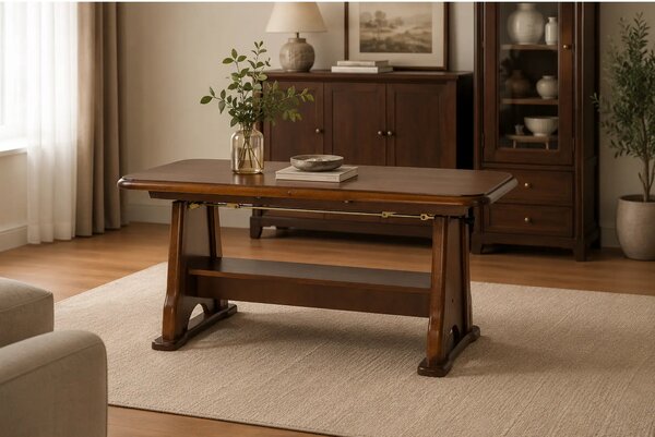 Masuta BEATA, nuc, PAL/lemn, 130/170x67x60/77 cm