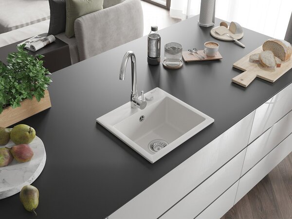 Mexen Milo - chiuveta granit 43,5x41,0cm, 1 camera, alb, 6505441000-20
