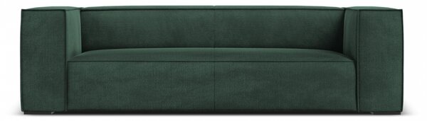 Canapea Agawa cu 3 locuri si tapiterie din tesatura structurala, verde inchis