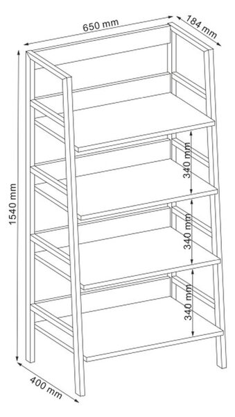 Raft Culoare Alb / Stejar, OLSEN A