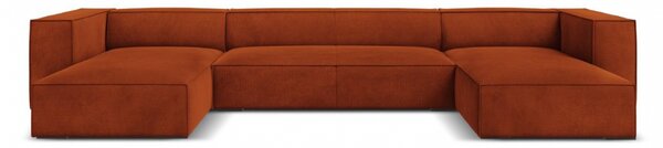 Coltar Agawa in forma de U cu tapiterie din tesatura structurala, portocaliu
