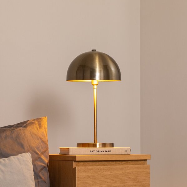Opviq Lampa de masă Varzan 10857, auriu antic, metal, înălțime 50 cm, Bronz / Alamă Veche, Camera de zi / sufragerie, Metal