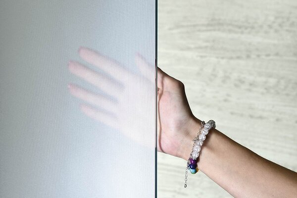 Aqualine Sapho, perete WALK-IN pentru montare pe perete cu suport, dintr-o bucată, 700 mm, sticlă mată