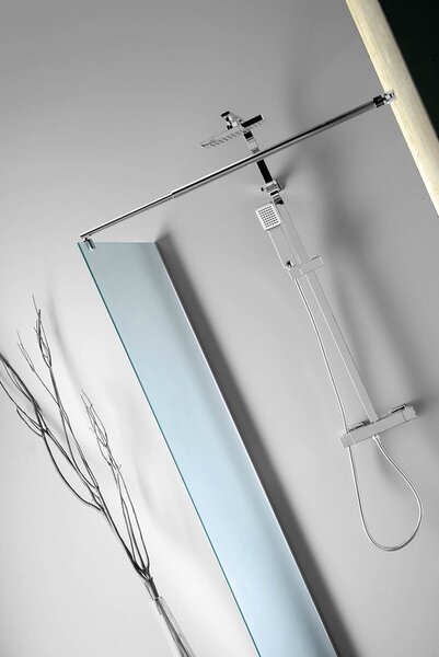 Aqualine Sapho, perete WALK-IN pentru montare pe perete cu suport, dintr-o bucată, 700 mm, sticlă mată