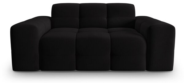 Canapea Kendal cu 2 locuri si tapiterie din catifea, negru
