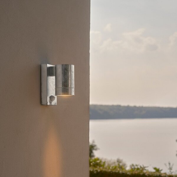 Nordlux Aplică de exterior Tin Maxi Sensor zincat, oțel, IP54, GU10, reglabil, Metalic, Modern