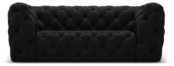 Canapea Iggy cu 2 locuri si tapiterie din catifea, negru