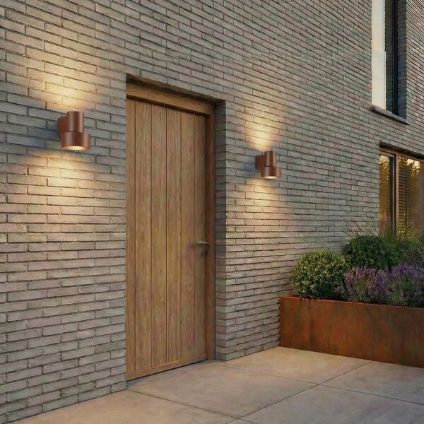 Lămpi de exterior Lucande, Elune, Maro / Rugină, Aluminiu, Modern