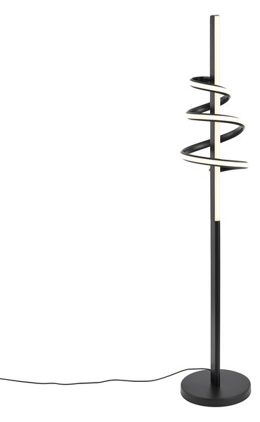 Lampă de podea de design neagră, cu LED reglabil și întrerupător cu 3 trepte - Rolla