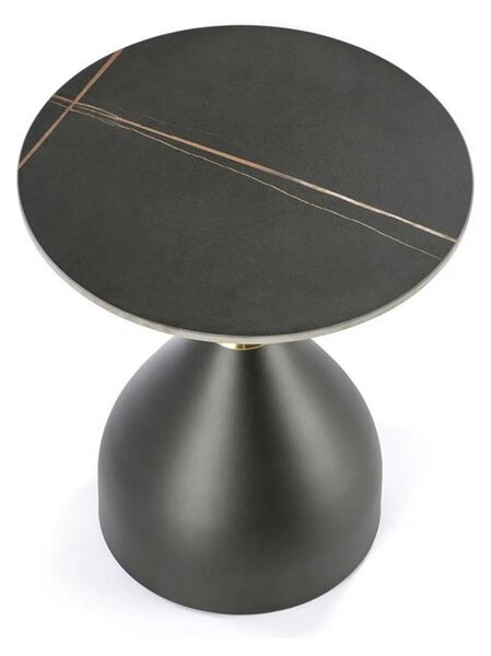 Masuta de cafea metal/ceramica SCALITA, negru cu efect de marmura/auri