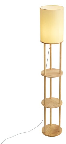 Lampă de podea modernă din lemn cu abajur bej - Stojon