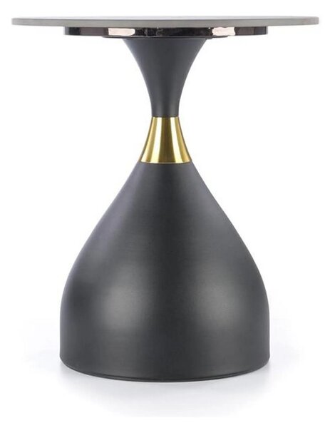 Masuta de cafea metal/ceramica SCALITA, negru cu efect de marmura/auri