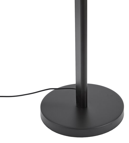 Lampă de podea de design neagră, cu LED reglabil și întrerupător cu 3 trepte - Rolla