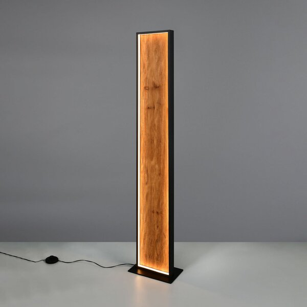 Trio Lighting lampadar LED Kalea, înălțime 120 cm, culoare lemn, reglabil, Lemn, Camera de zi / sufragerie, Lemn