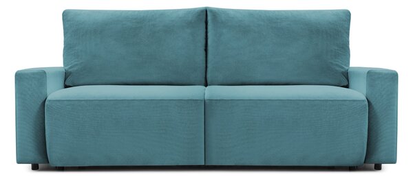 Canapea Extensibilă 3 locuri KENZO, cu ladă depozitare, 235x100x93 cm, Albastru-Memphis