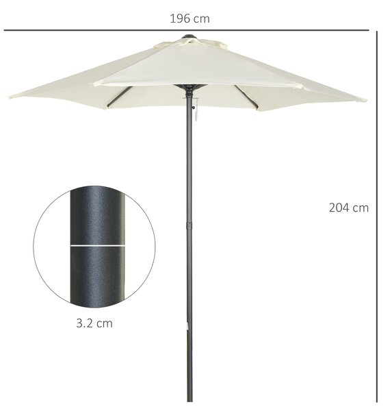 Outsunny Umbrelă Pătrată 2x2m pentru Grădină, Stâlp Central din Aluminiu, Rezistentă la Intemperii, Bej | Aosom Romania