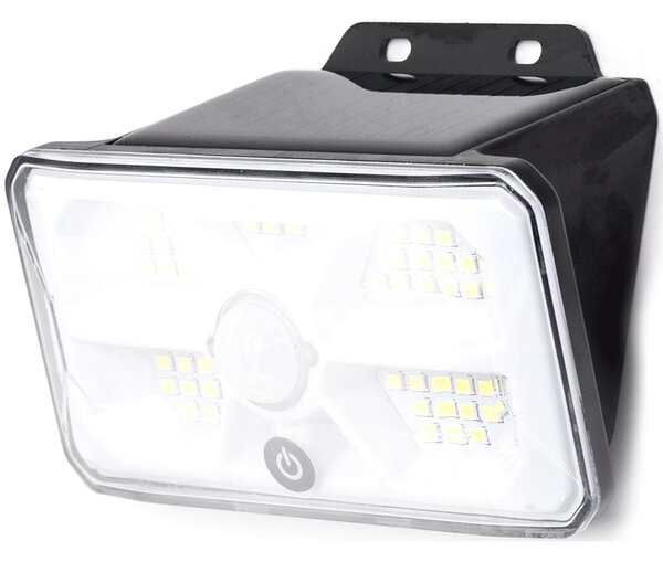 Aigostar - Lumină solară LED cu senzor, 3,7 V, 6500 K, 500 mAh, IP65, negru