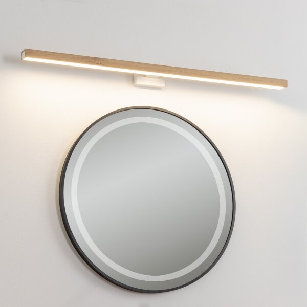 Aplică LED pentru oglindă Brilagi WOODY MIRROR LED/15W/230V IP44 stejar/alb