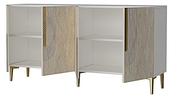 Dulap Mayal (alb + travertin + auriu). Promo -20%. 1153516