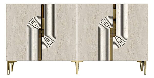 Dulap Mayal (alb + travertin + auriu). Promo -20%. 1153516