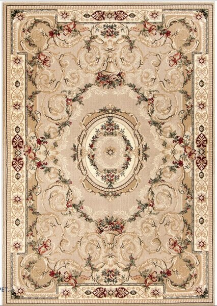 Covor Clasic Sufragerie Dormitor, Model Lotos 15002 110, Crem Bej 100x300