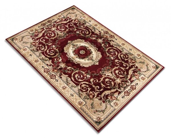 Covor Clasic Sufragerie Dormitor, Model Lotos 15002 210, Crem Grena 100x300