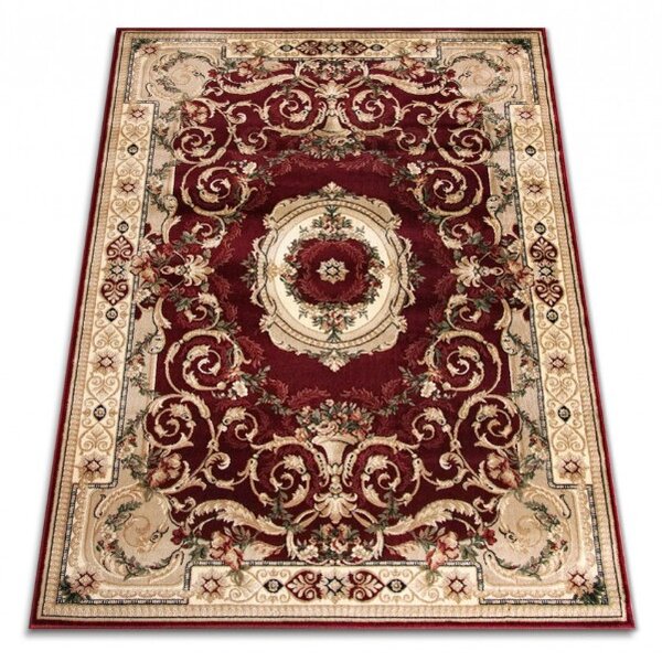Covor Clasic Sufragerie Dormitor, Model Lotos 15002 210, Crem Grena 100x300