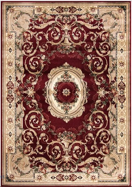 Covor Clasic Sufragerie Dormitor, Model Lotos 15002 210, Crem Grena 100x300