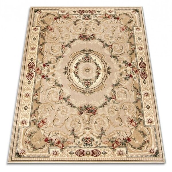 Covor Clasic Sufragerie Dormitor, Model Lotos 15002 110, Crem Bej Crem, 60x110