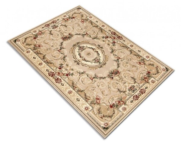 Covor Clasic Sufragerie Dormitor, Model Lotos 15002 110, Crem Bej Crem, 60x110
