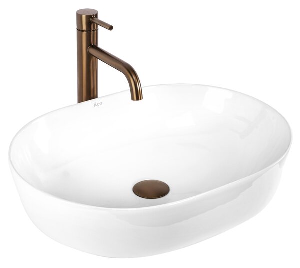 Lavoar ceramic pentru blat CLEO 50 alb - REA