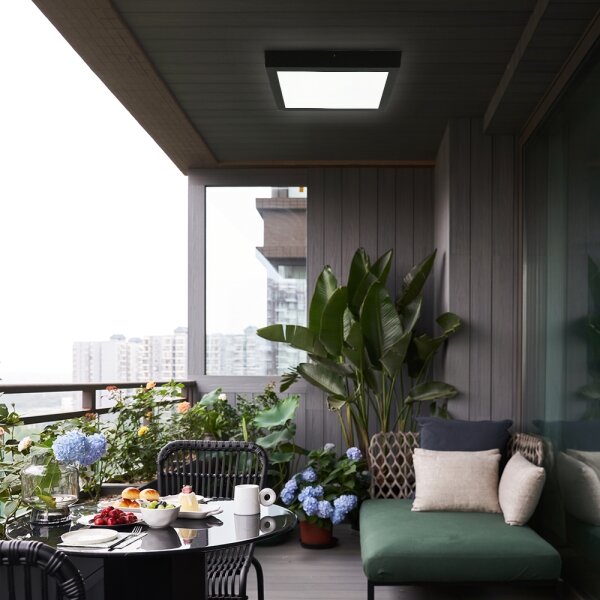 Brilagi-LED Corp de iluminat pentru baie dimerizabil FRAME SMART, LED/24W/230V, IP44, negru + telecomandă