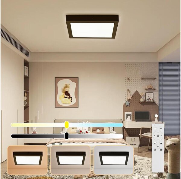 Brilagi-LED Corp de iluminat pentru baie dimerizabil FRAME SMART, LED/24W/230V, IP44, negru + telecomandă