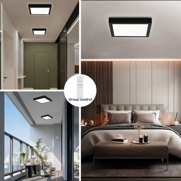 Brilagi-LED Corp de iluminat pentru baie dimerizabil FRAME SMART, LED/24W/230V, IP44, negru + telecomandă