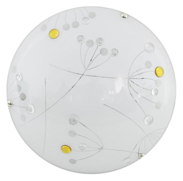 Plafonieră albă LED cu abajur din sticlă ø 30 cm Floral – Candellux Lighting