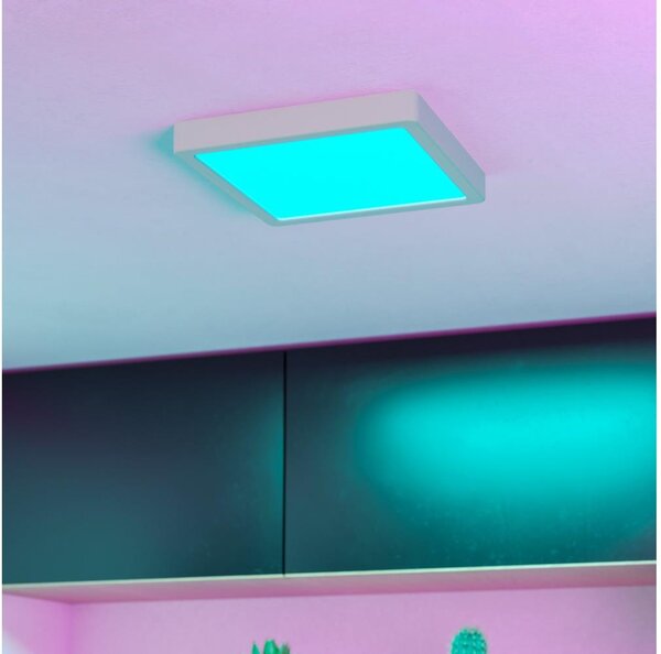 Eglo 901378 - Plafonieră LED RGBW reglabilă cu sticlă fumurie FUEVA-Z LED/10,5W/230V 22x22cm IP44 alb