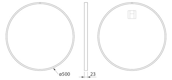 Sapho Sapho, oglindă rotundă NOTION SLIM în ramă, diametru 50cm, alb mat, NT500W
