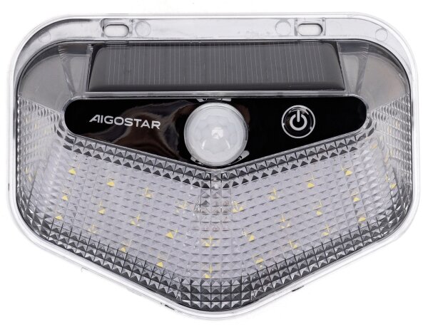 Aigostar - Lampă solară LED cu senzor LED/3,7V 6500K 500 mAh IP65 neagră