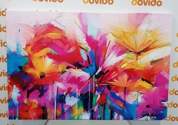 Tablou flori colorate abstracte