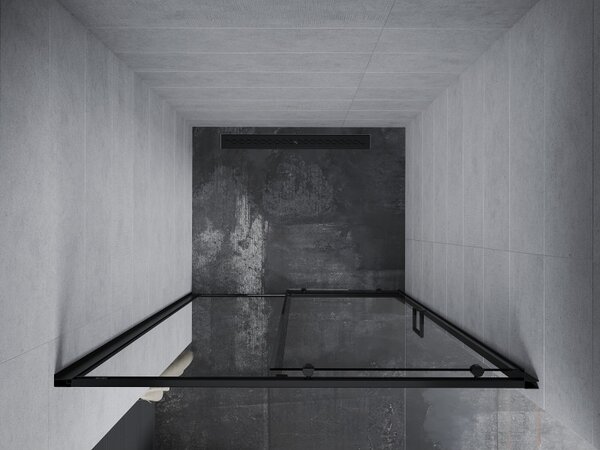 Mexen Apia, uşă glisantă în deschidere 90 x 190 cm, sticlă transparentă de 6 mm, profil negru, 845-090-000-70-00