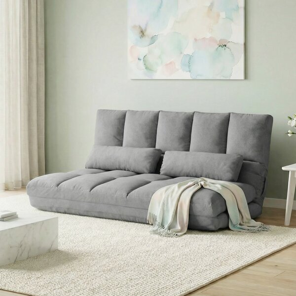 HOMCOM Canapea De Podea Pliabila, 130x73x60 cm Gri | Aosom Romania
